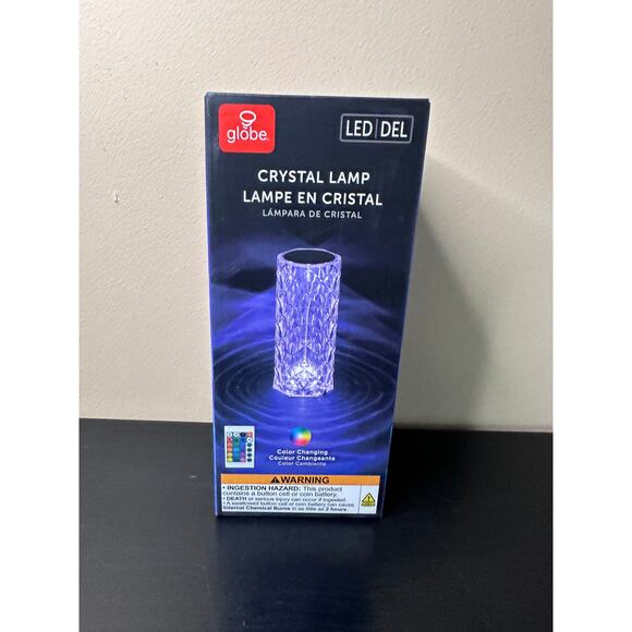 GLOBE LED Integrated Rechargeable Crystal Portable Touch Lamp with Remote New - Picture 3 of 16